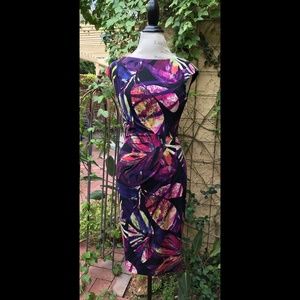 Suzy Chin For Maggie Boutique Stunning & Colorful Foliate Print Dress Sz…